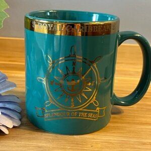 Royal Caribbean Splendour of the Seas Teal blue mug HTF vintage